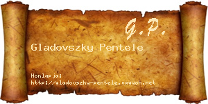 Gladovszky Pentele névjegykártya